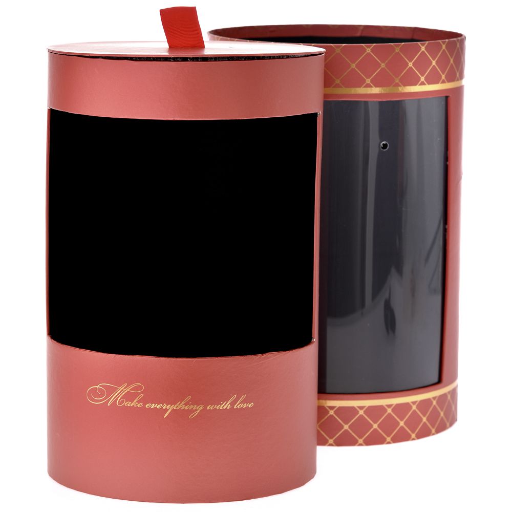 69537 ΚΟΚΚΙΝΟ ΧΑΡΤΙΝΟ ΚΟΥΤΙ ΣΤΡΟΓΓ. ΜΕ ΠΑΡΑΘΥΡΟ Φ20Χ31ΕΚ - Image 1