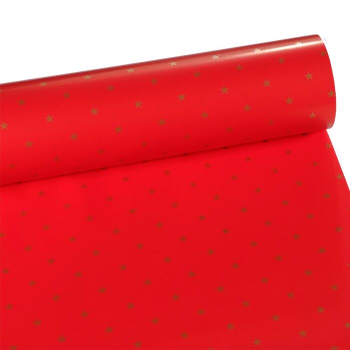 73661 ΧΑΡΤΙ 80ΕΚΧ50ΜΕΤΡΑ ΠΕΡΙΤΥΛ ΚΟΚΚΙΝΟ ΜΕ ΑΣΤΕΡΙΑ - Image 1