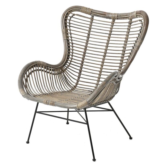 RATTAN ΚΑΡΕΚΛΑ ΜΕ ΣΙΔΕΡΕΝΙΟ ΠΛΑΙΣΙΟ 74x50x85EK - Image 1