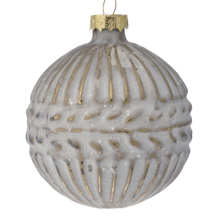 78693 ANTIKE ΛΕΥΚΗ ΧΡΥΣΗ ΓΥΑΛΙΝΗ ΜΠΑΛΑ 8 ΕΚ ΣΕΤ 6 - Image 1