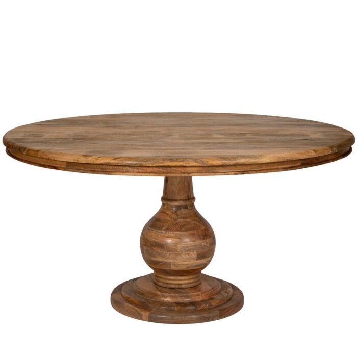 85257 ΤΡΑΠΕΖΙ ΡΟΤΟΝΤΑ 152x152x78EK ΚΑΦΕ ΞΥΛΙΝΟ ΣΤΡΟΓΓΥΛΟ - Image 1