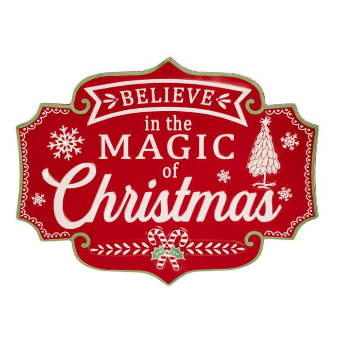 ΚΟΚΚΙΝΗ ΜΕΤΑΛΛΙΚΗ ΤΑΜΠΕΛΑ MAGIC CHRISTMAS 61X46EK - Image 1
