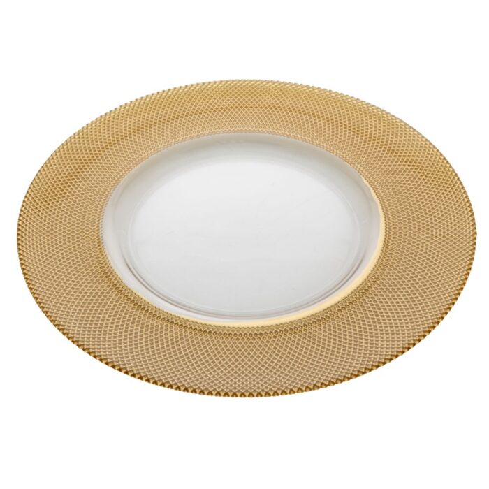 ΓΥΑΛΙΝΟ ΠΙΑΤΟ ΜΕ ΦΑΡΔΙΑ ΧΡΥΣΗ ΡΙΓΑ Φ33Χ2ΕΚ - Image 1