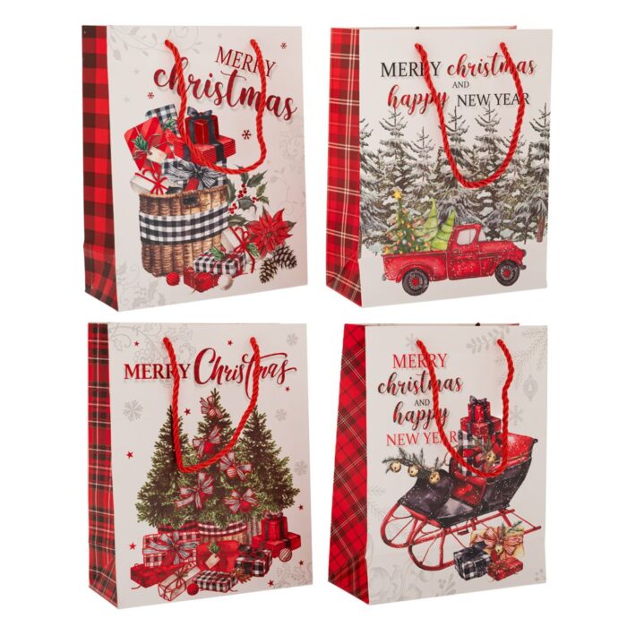 88815 ΛΕΥΚΗ ΧΑΡΤΙΝΗ ΣΑΚΟΥΛΑ ΜΕ ΧΡΙΣΤΟΥΓΕΝΝΙΑΤΙΚΑ ΣΧΕΔΙΑ 40Χ56Χ13ΕΚ - Image 1