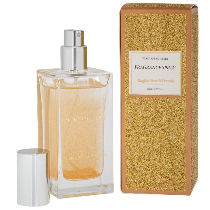 ΧΡΥΣΟ ΑΡΩΜΑΤΙΚΟ SPAY ΜΕ GLITTER 50ML English Pear AND Freesia - Image 1