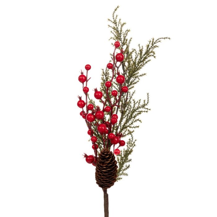 ΠΡΑΣΙΝΟ ΚΛΑΔΙ ΜΕ ΚΟΥΚΟΥΝΑΡΙΑ ΚΑΙ BERRIES 55EK - Image 1