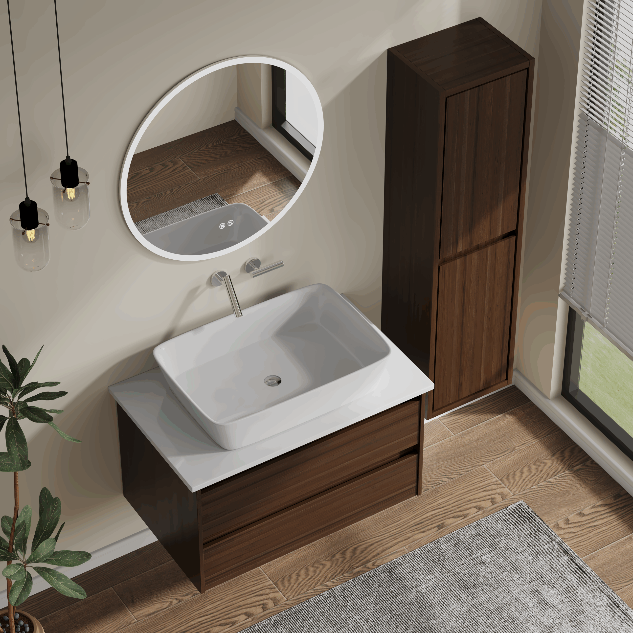 1-1 Σετ Επίπλου EVELYN TOP 80cm. χρ.BROWN 9SEVET080BR - Image 1