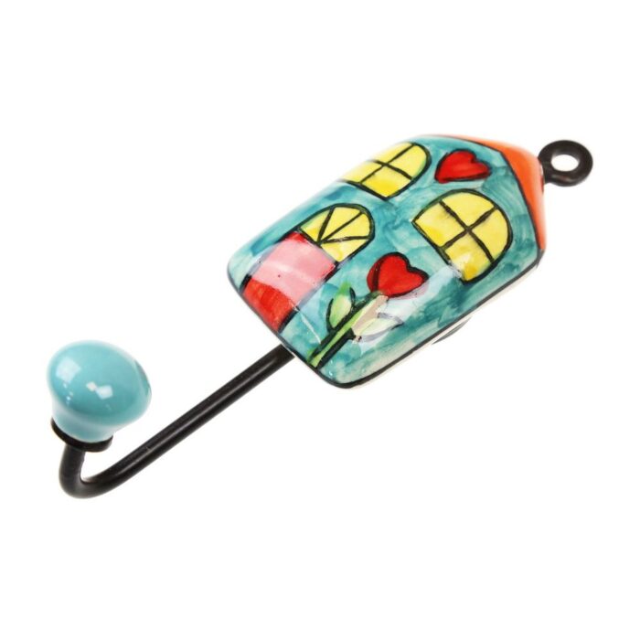 Γάντζος κεραμικό σπίτι 5x14εκ.- Τιρκουάζ - Image 2