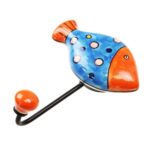 Γάντζος κεραμικός Ψάρι 10x13εκ.- Φούσκες μπλε - Image 2