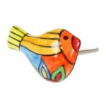 Πόμολο κεραμικό Πουλί 6x3εκ.- Ρίγες