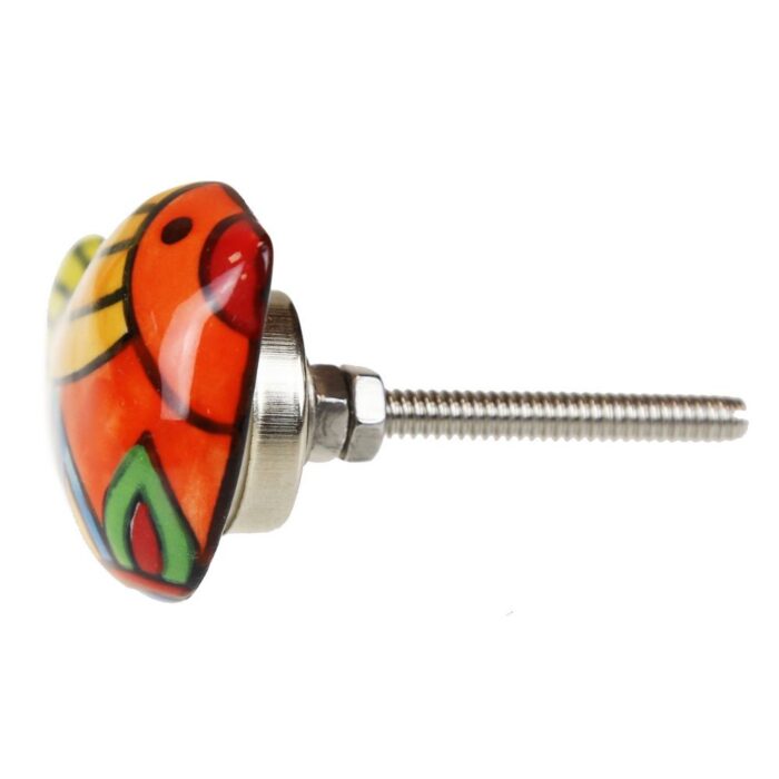 Πόμολο κεραμικό Πουλί 6x3εκ.- Ρίγες - Image 3