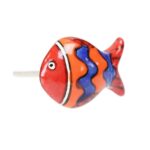 Πόμολο κεραμικό Ψάρι 5x3,5εκ. - Wave κόκκινο