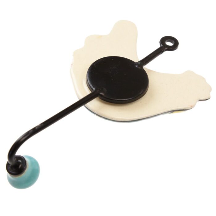 Γάντζος κεραμικός Κόκορας 10x15εκ.- Μπλε λουλούδια - Image 3