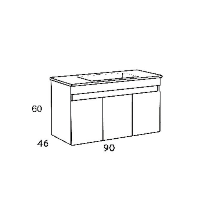 Σετ Έπιπλο Μπάνιου OMEGA 90 Λευκό GLOSS 9SOM090GL0 Πάγκο 87x44x60 - Image 5