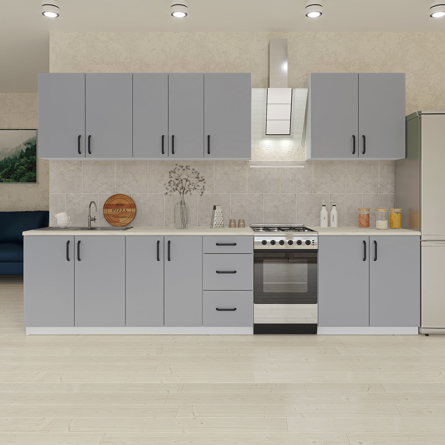 14905 Κουζίνα Liana 8 Τεμαχίων Γκρι - Image 1