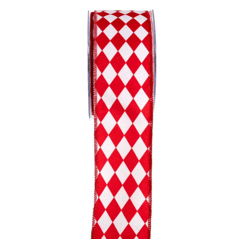 20037 ΚΟΡΔ.HOLLAND VELVET BACKING RAVEL 6.7cmX9m ΚΟΚΚΙΝΟ-ΛΕΥΚΟ - Image 1