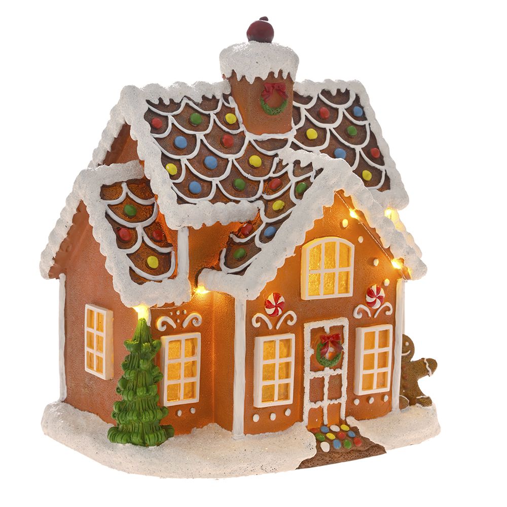 82358 ΧΡΙΣΤΟΥΓΕΝΝΙΑΤΙΚΟ ΠΟΛΥΡΕΖΙΝ ΣΠΙΤΙ ΜΕ ΓΛΥΚΑ ΜΕ ΦΩΣ 25Χ17Χ27 ΕΚ ΜΠΑΤΑΡΙΑΣ - Image 1