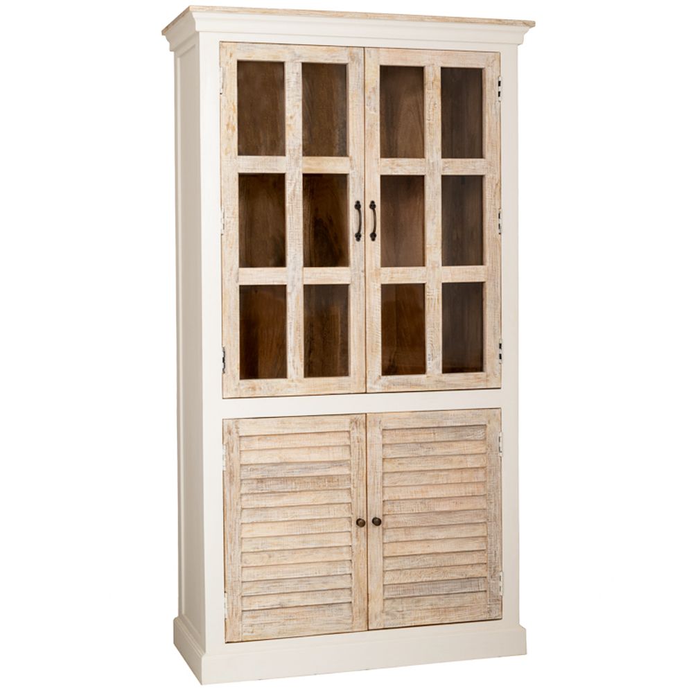 85265 ΞΥΛΙΝΗ ΔΙΠΛΗ ΡΑΦΙΕΡΑ ΜΕ ΓΥΑΛΙ 105x45x200EK - Image 1