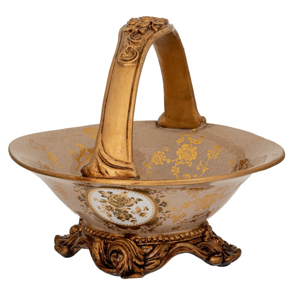 88552 ΔΙΑΚΟΣΜΗΤΙΚΗ ΠΟΛΥΡΕΖΙΝ ΠΙΑΤΕΛΑ ΜΕ ΧΡΥΣΟ ΧΕΡΟΥΛΙ 26Χ23Χ23ΕΚ - Image 1