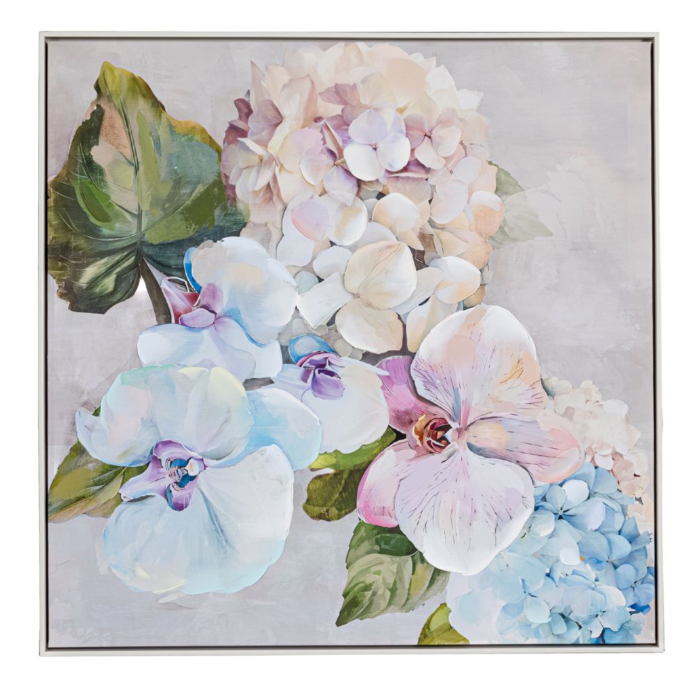 89109 ORCHID ΕΛΑΙΟΓΡΑΦΙΑ 80Χ80ΕΚ ΜΕ ΑΣΗΜΙ ΚΟΡΝΙΖΑ ΣΕ ΤΥΠΩΜΕΝΟ ΚΑΜΒΑ - Image 1