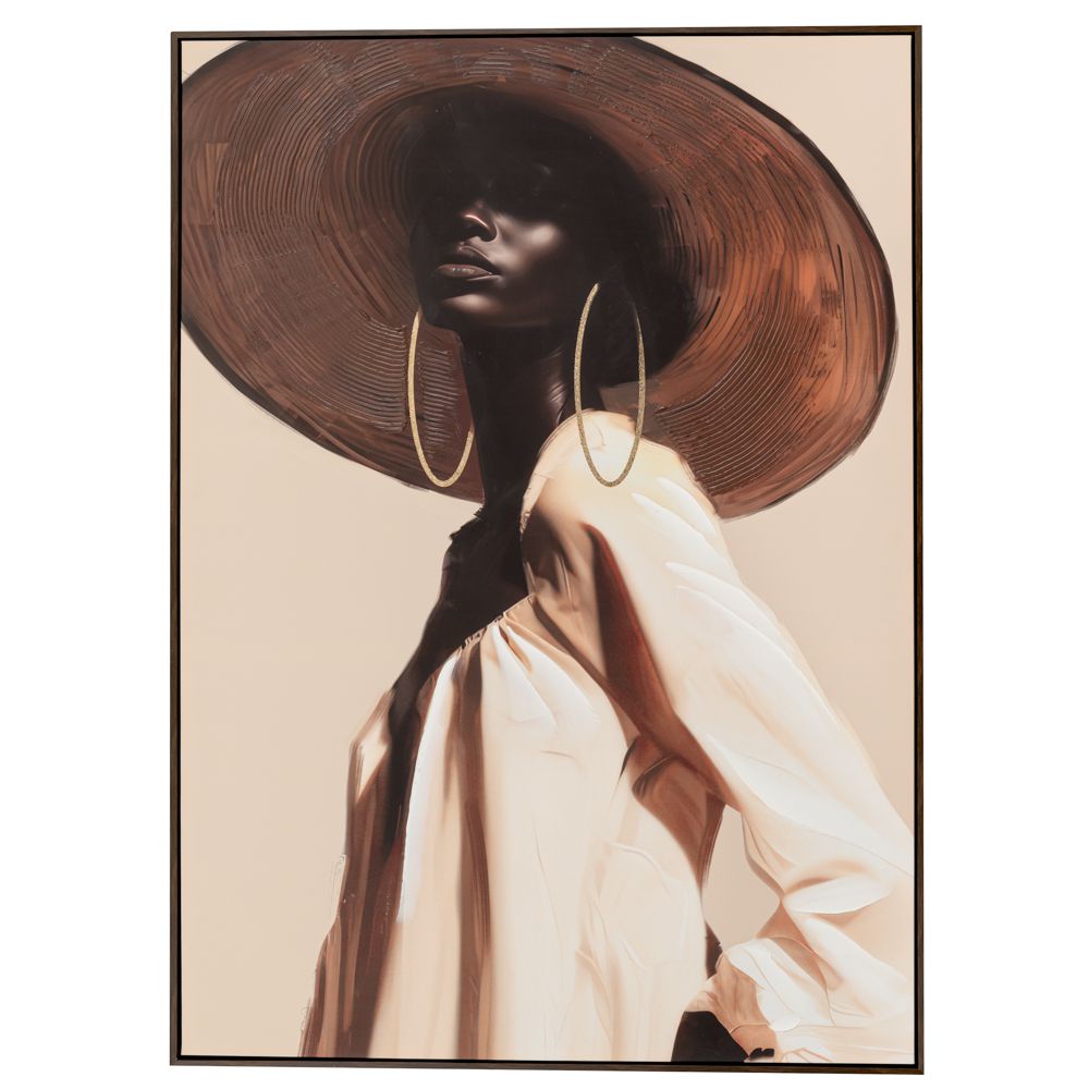 89172 ΕΛΑΙΟΓΡΑΦΙΑ ΣΕ ΤΥΠΩΜΕΝΟ ΚΑΜΒΑ 100Χ4.5Χ140ΕΚ ΓΥΝΑΙΚΑ ΜΕ ΚΑΠΕΛΟ - Image 1