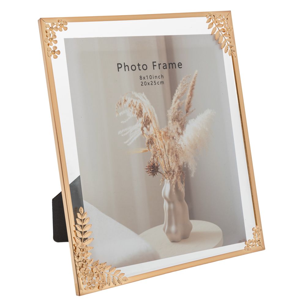 89381 ΧΡΥΣΗ ΜΕΤΑΛΛΙΚΗ ΚΟΡΝΙΖΑ 20Χ25 ΕΚ ΜΕ ΣΧΕΔΙΟ ΛΟΥΛΟΥΔΙ ΣΤΙΣ ΓΩΝΙΕΣ - Image 1