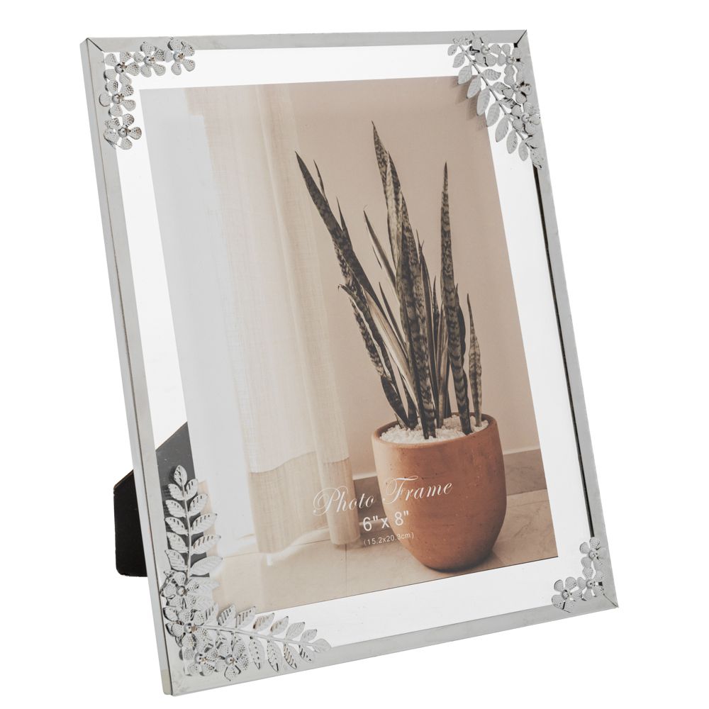 89385 ΑΣΗΜΙ ΜΕΤΑΛΛΙΚΗ ΚΟΡΝΙΖΑ 15Χ20 ΕΚ ΜΕ ΣΧΕΔΙΟ ΛΟΥΛΟΥΔΙ ΣΤΙΣ ΓΩΝΙΕΣ - Image 1