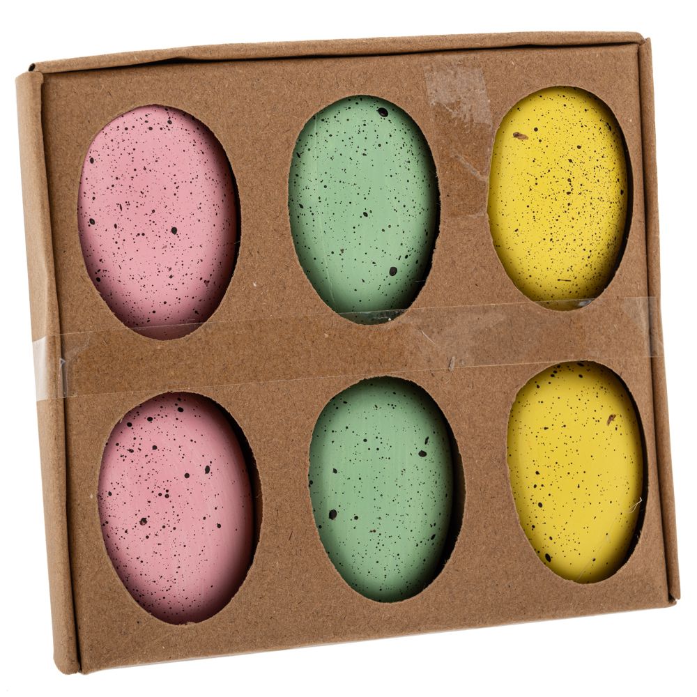 89521 ΣΕΤ 6 ΧΡΩΜΑΤΙΣΤΑ ΠΛΑΣΤΙΚΑ ΑΥΓΑ ΚΡΕΜΑΣΤΑ 6Χ4ΕΚ ΣΕ ΚΟΥΤΙ - Image 1