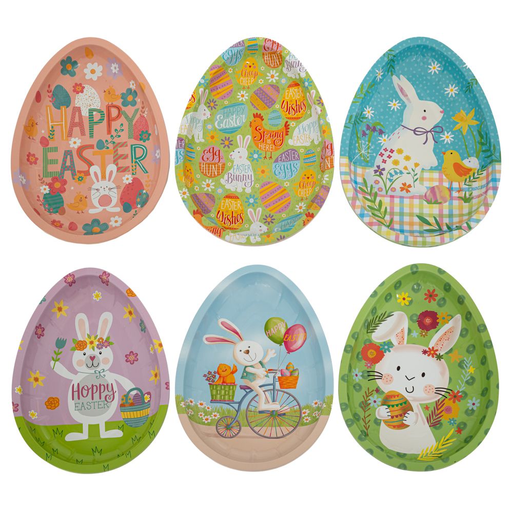 89963 ΠΟΛΥΧΡΩΜΑ ΠΑΣΧΑΛΙΝΑ ΜΕΤΑΛΛΙΚΟΙ ΔΙΣΚΟΙ ΣΕ ΣΧΗΜΑ ΑΥΓΟΥ 26Χ18Χ3ΕΚ 6 ΣΧΕΔΙΑ - Image 1