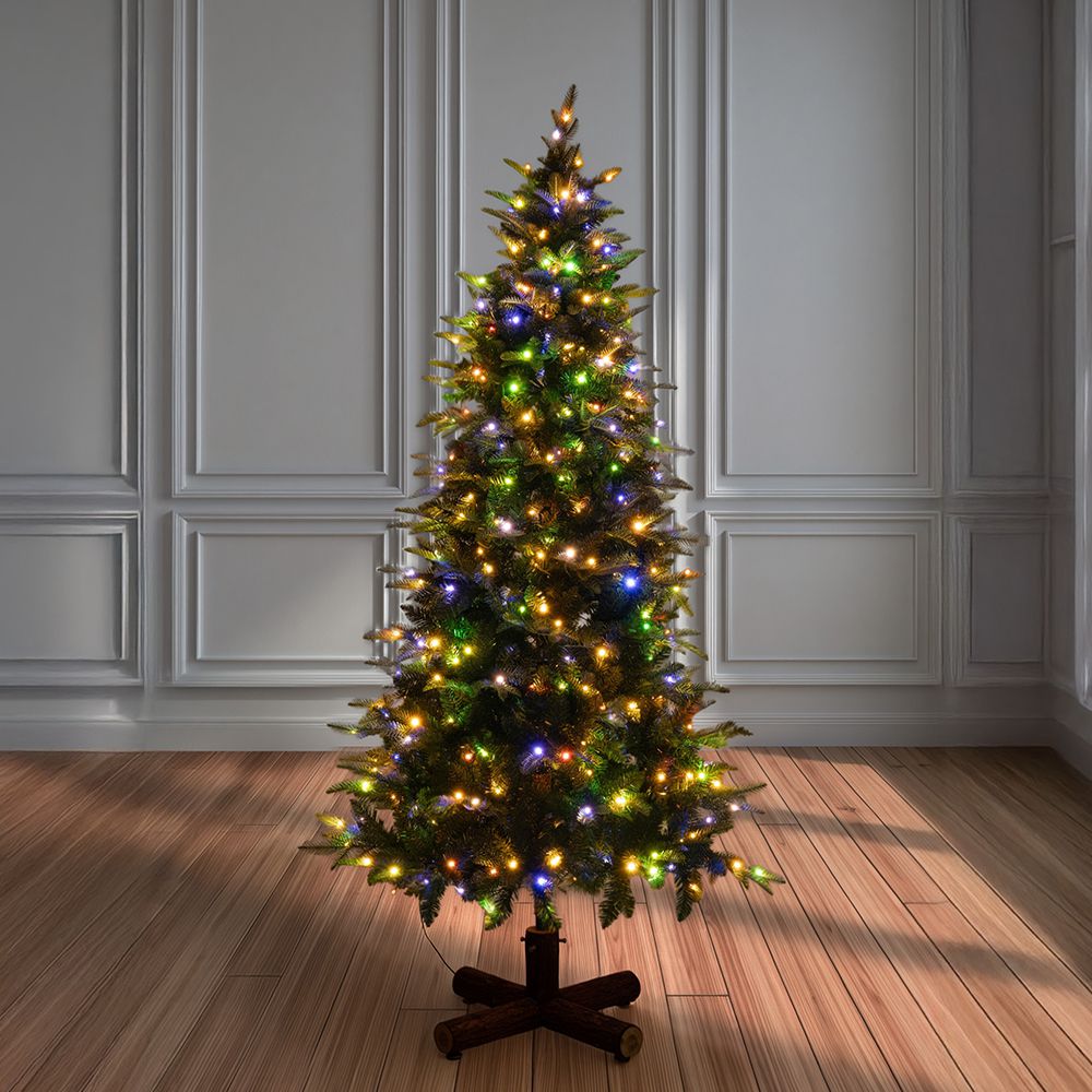 90530 ΔΕΝΔΡΟ PRE-LIT NOBLE FIR 270EK ΜΕ 600 LED ΛΕΥΚΑ AND ΠΟΛΥΧΡΩΜΑ ΛΑΜΠΑΚΙΑ - Image 1
