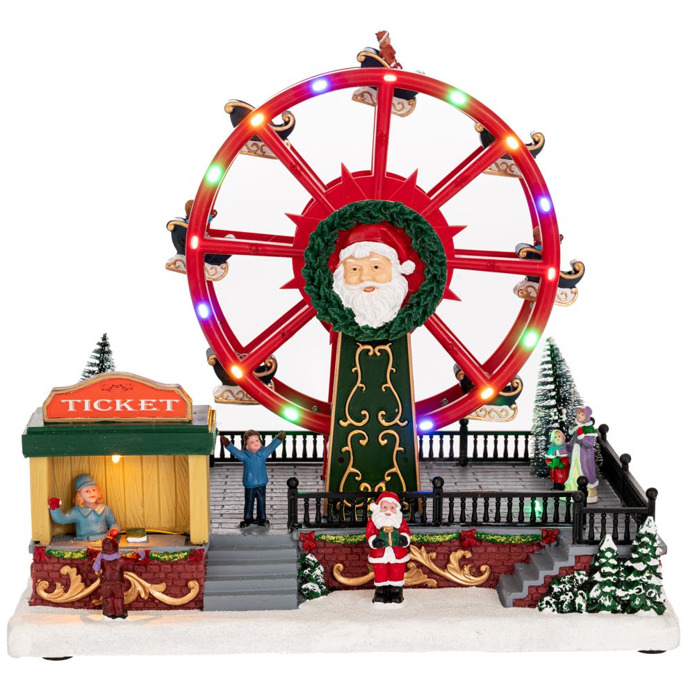 90755 ΧΡΙΣΤΟΥΓΕΝΝΙΑΤΙΚΟ ΣΚΗΝΙΚΟ ΜΕ ΡΟΔΑ ΛΟΥΝΑ ΠΑΡΚ ΜΕ ΦΩΣ ΚΑΙ ΚΙΝΗΣΗ 30Χ20Χ28ΕΚ ΡΕΥΜΑΤΟΣ - Image 1