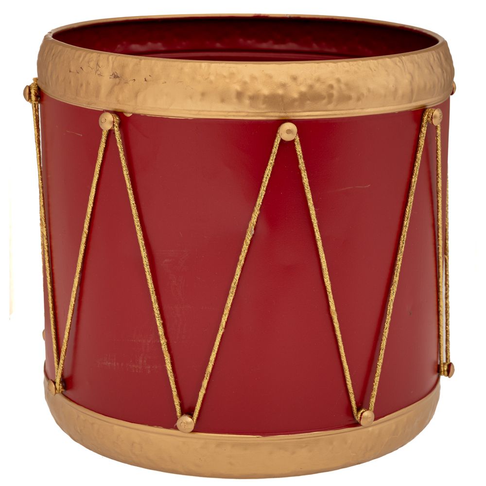 90854 ΚΟΚΚΙΝΟ ΜΕΤΑΛΛΙΚΟ ΚΑΣΠΩ ME ΣΧΕΔΙΟ ΤΥΜΠΑΝΟ Φ24.5Χ22ΕΚ - Image 1