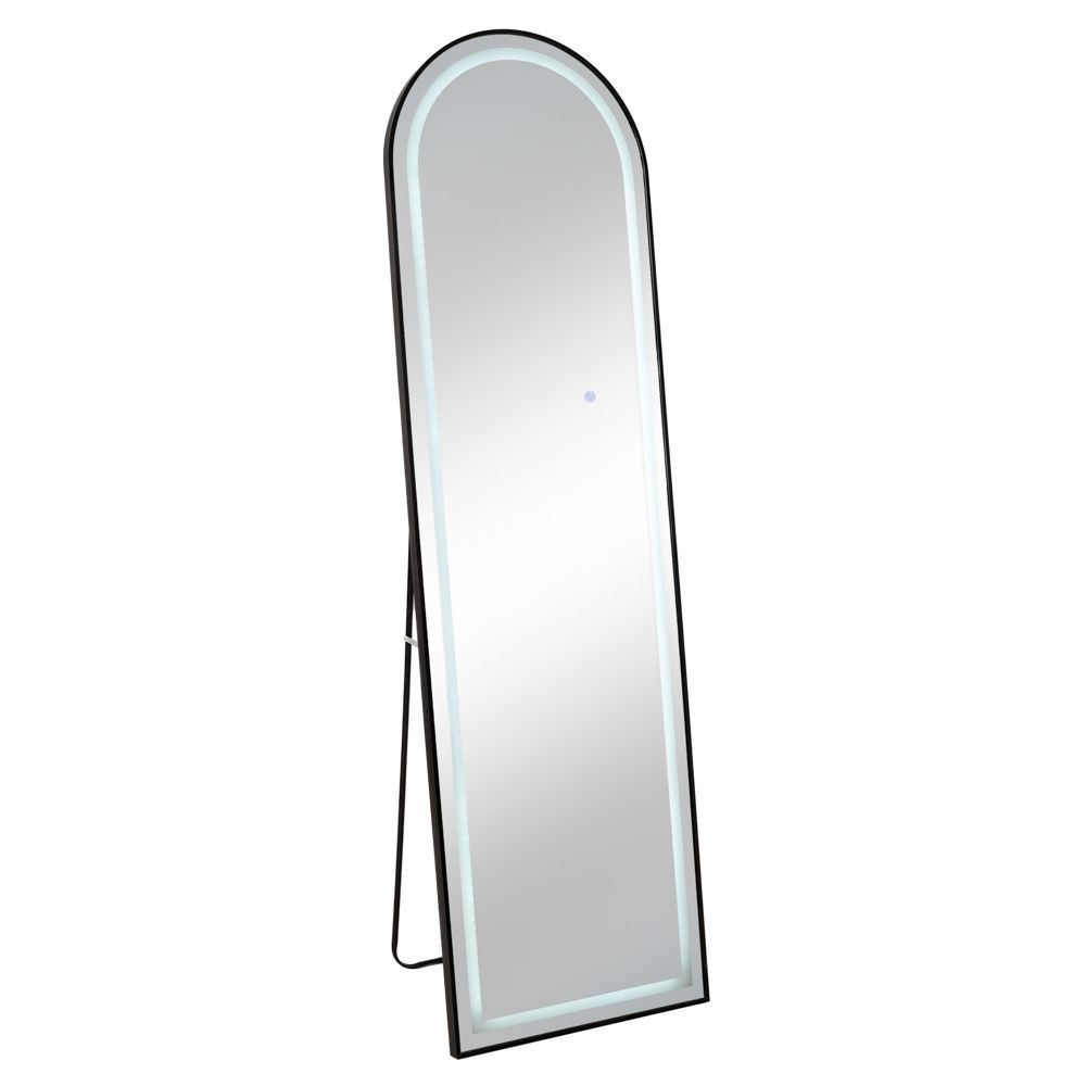 91475 ΜΑΥΡΟΣ ΜΕΤΑΛΛΙΚΟΣ ΚΑΘΡΕΦΤΗΣ ΔΑΠΕΔΟΥ ΜΕ LED 50Χ170ΕΚ - Image 1