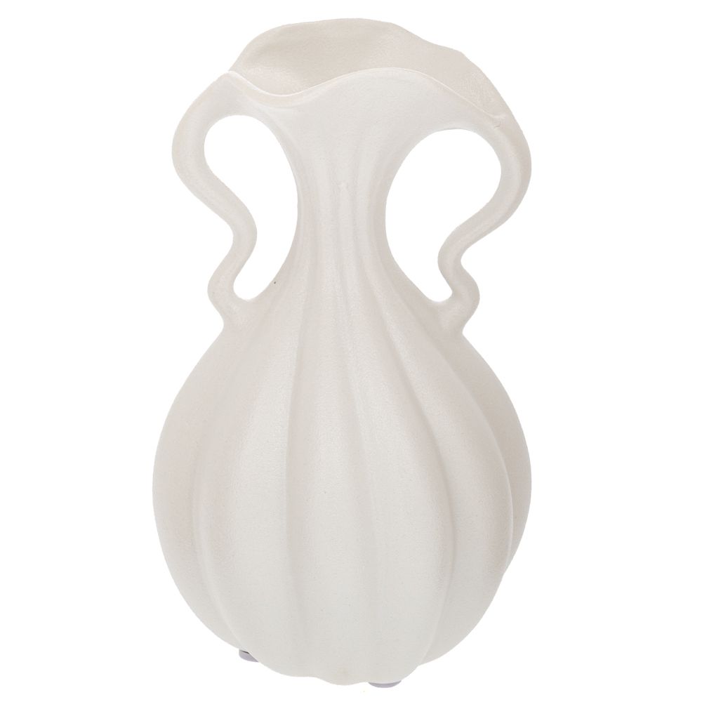 91528 ΛΕΥΚΟ ΚΕΡΑΜΙΚΟ ΒΑΖΟ ΣΕ ΣΧΗΜΑ ΚΟΛΟΚΥΘΑΣ 14,5Χ14Χ24ΕΚ - Image 1