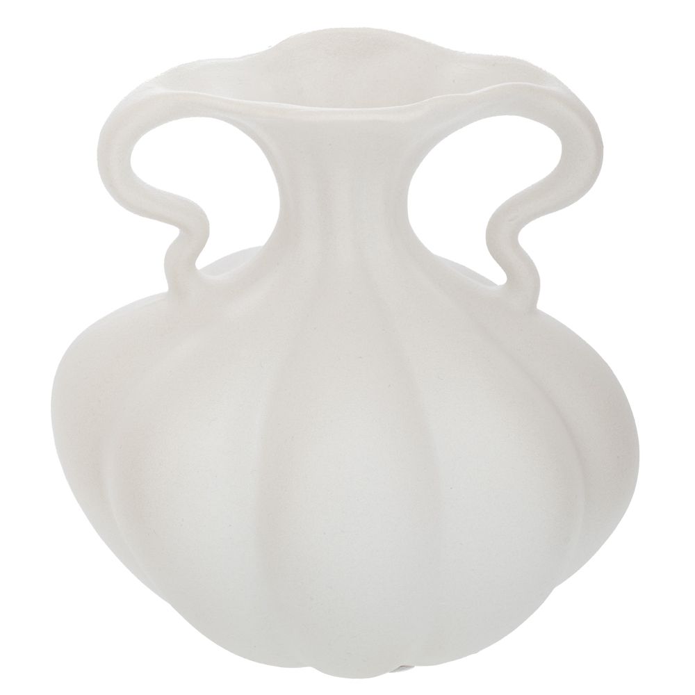 91529 ΛΕΥΚΟ ΚΕΡΑΜΙΚΟ ΒΑΖΟ ΣΕ ΣΧΗΜΑ ΚΟΛΟΚΥΘΑΣ 17Χ15Χ17ΕΚ - Image 1