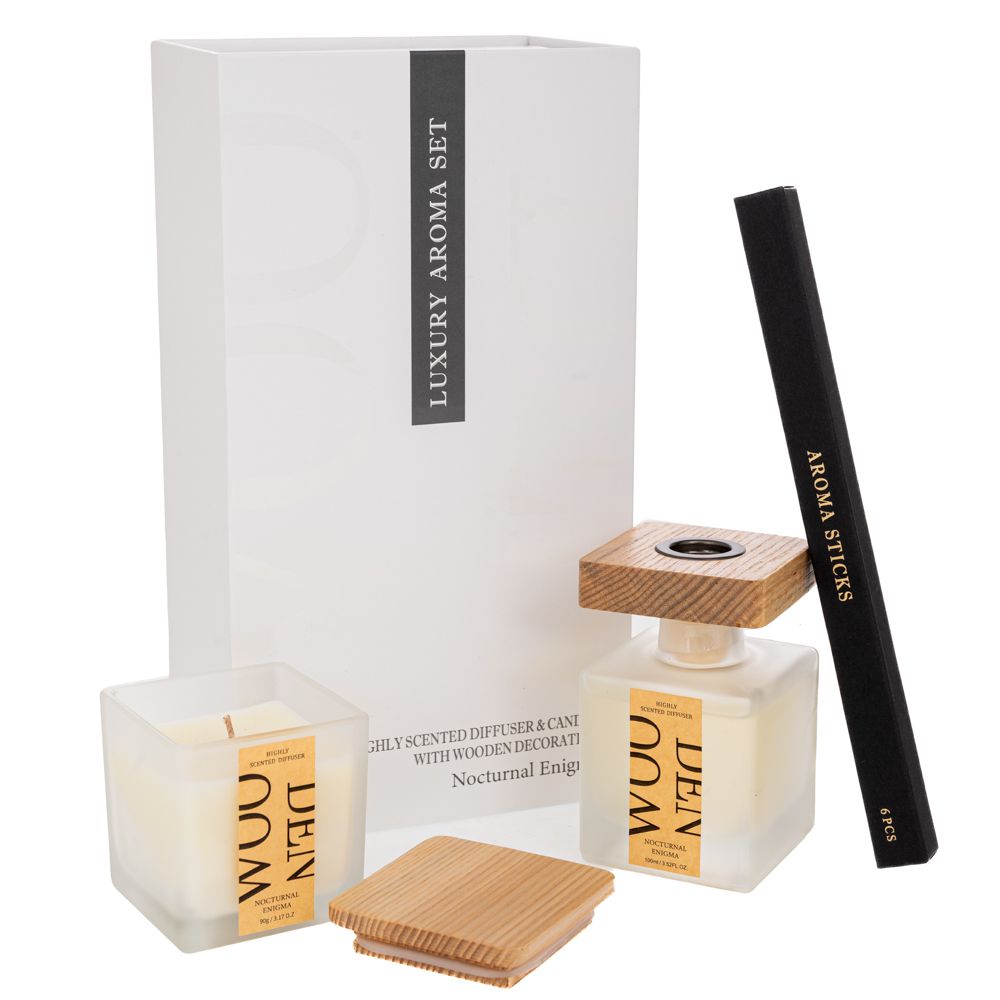 91536 ΣΕΤ 2 ΛΕΥΚΟ ΑΡΩΜΑΤΙΚΟ ΧΩΡΟΥ ΜΕ ΣΤΙΚ 100ml AND ΚΕΡΙ 90gr ΣΕ ΣΥΣΚΕΥΑΣΙΑ ΠΟΛΥΤΕΛΕΙΑΣ - Image 1