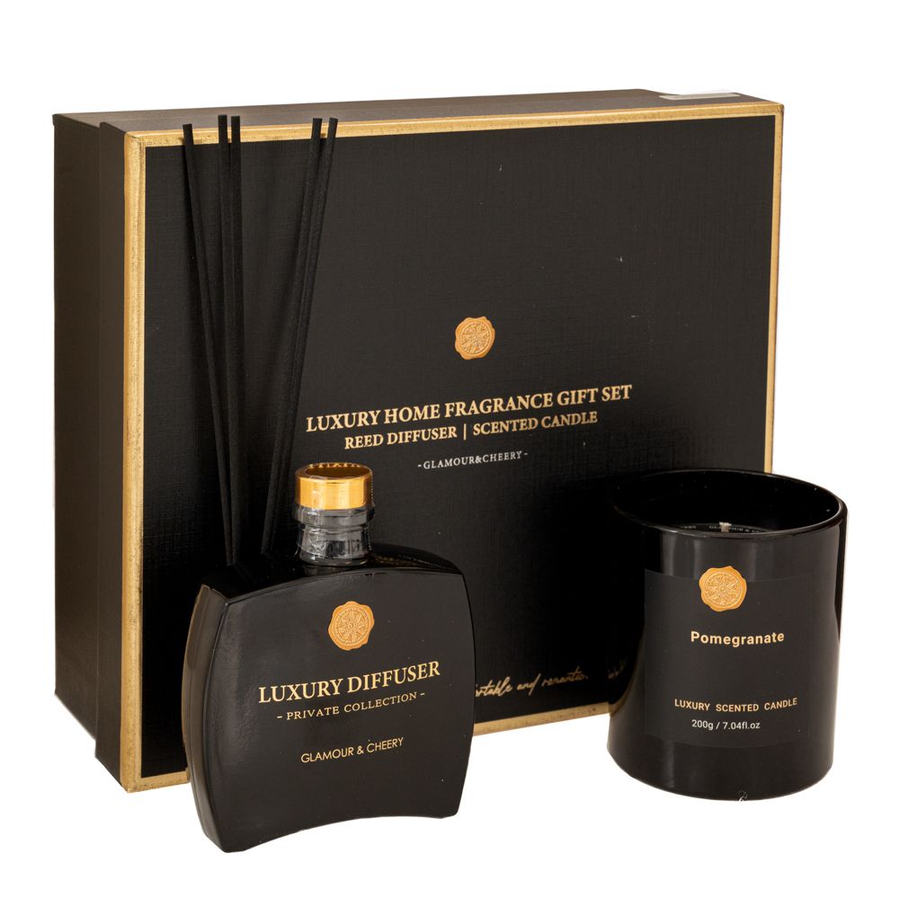 91538 ΣΕΤ 2 ΜΑΥΡΟ ΑΡΩΜΑΤΙΚΟ ΧΩΡΟΥ ΜΕ ΣΤΙΚ 200ml AND ΚΕΡΙ 100gr ΣΕ ΣΥΣΚΕΥΑΣΙΑ ΠΟΛΥΤΕΛΕΙΑΣ - Image 1