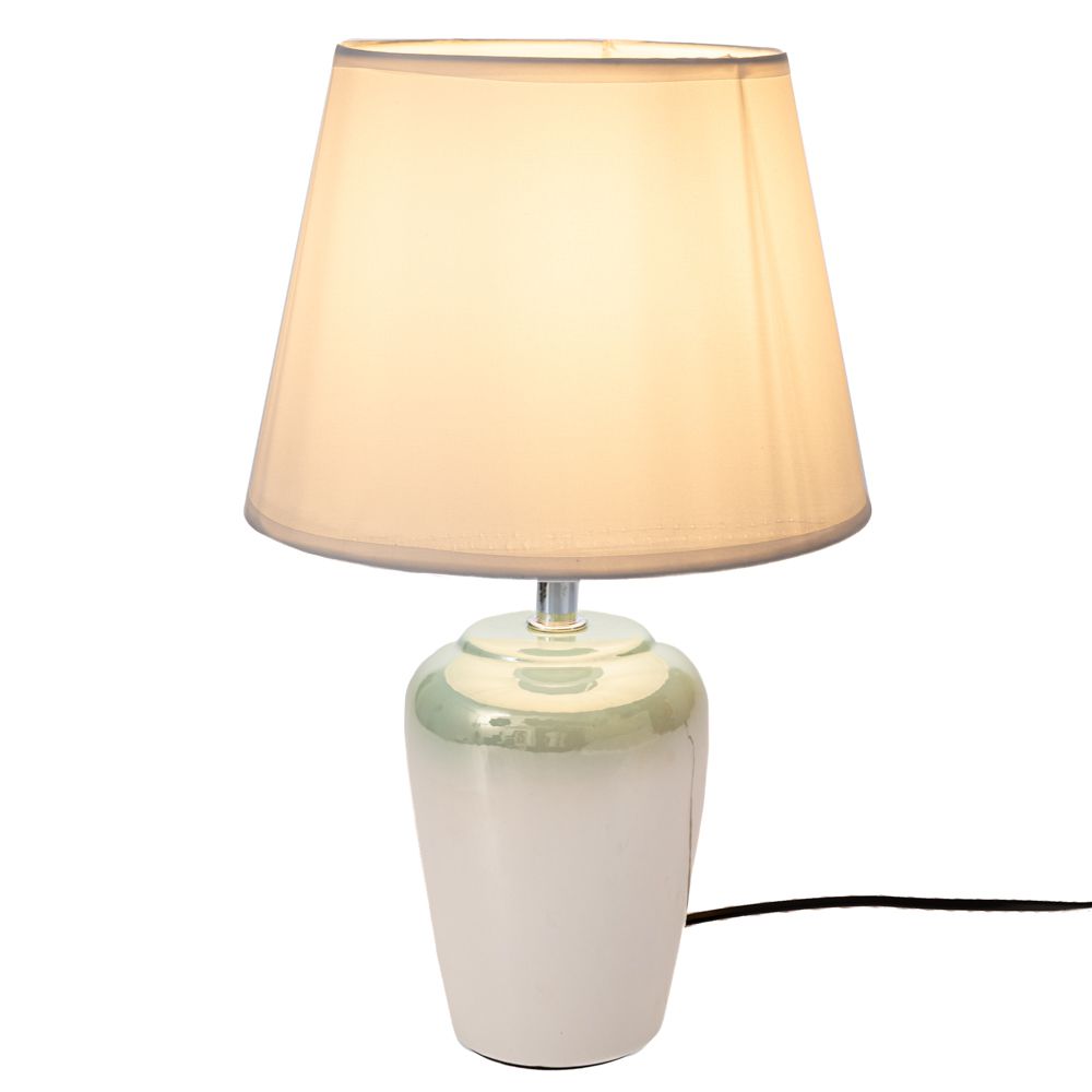 91562 ΙΡΙΔΙΖΟΝ ΚΡΕΜ ΚΕΡΑΜΙΚΟ ΛΑΜΠΑΤΕΡ ΜΕ ΛΕΥΚΟ ΚΑΠΕΛΟ Φ20Χ32ΕΚ - Image 1