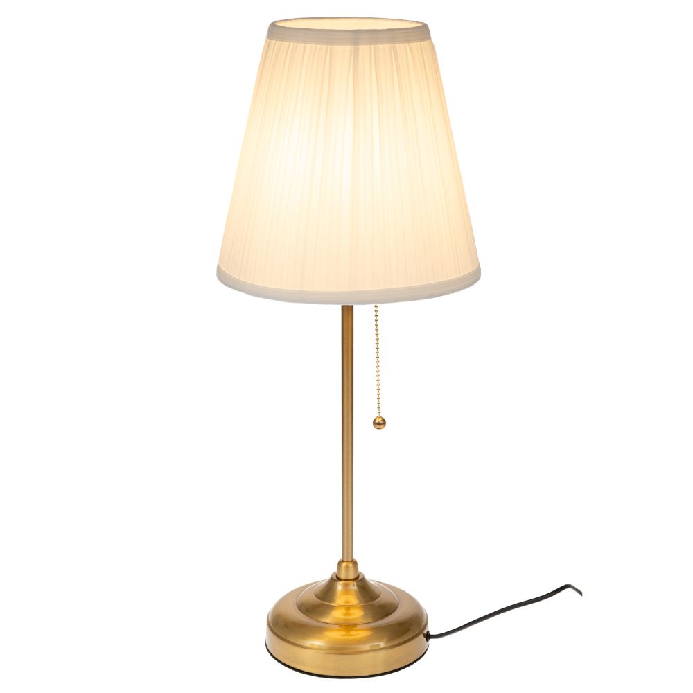 91584 ΧΡΥΣΟ ΜΕΤΑΛΛΙΚΟ ΛΑΜΠΑΤΕΡ ΜΕ ΛΕΥΚΟ ΚΑΠΕΛΟ AND ΔΙΑΚΟΠΤΗ ΑΛΥΣΙΔΑ ΕΛΞΗΣ 60ΕΚ - Image 1