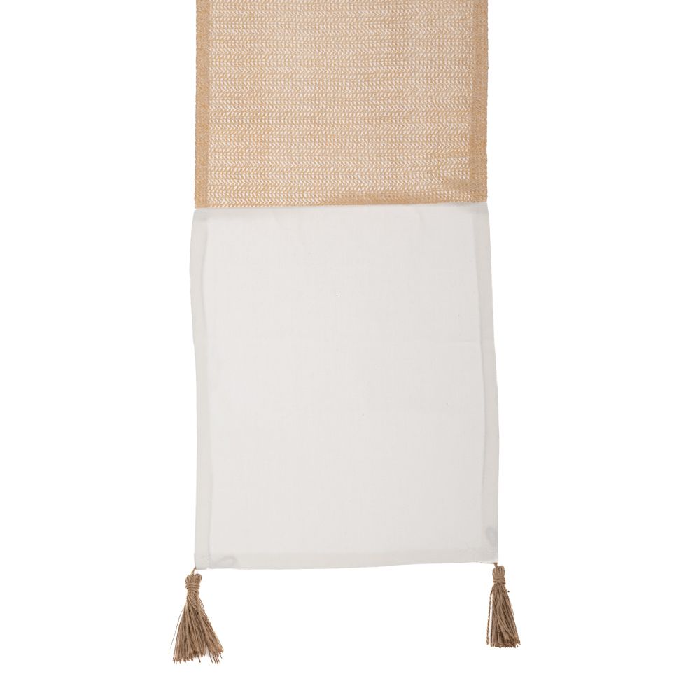 91742 ΛΕΥΚΟ ΚΡΕΜ ΥΦΑΣΜΑΤΙΝΟ RUNNER ΜΕ ΦΟΥΝΤΑΚΙΑ 32Χ150ΕΚ - Image 1