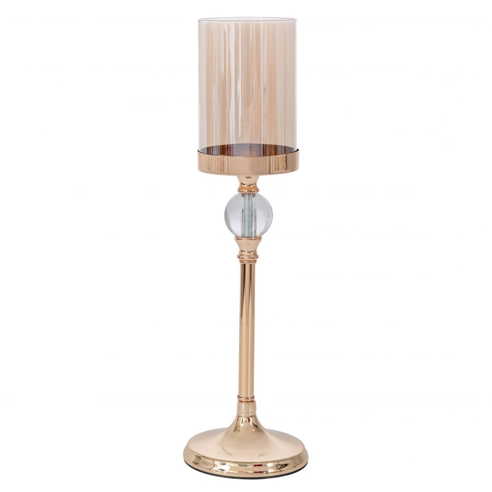 91773 ΧΡΥΣΟ ΜΕΤΑΛΛΙΚΟ ΚΗΡΟΠΗΓΙΟ ΜΕ ΓΥΑΛΙ Φ13,5Χ46ΕΚ - Image 1