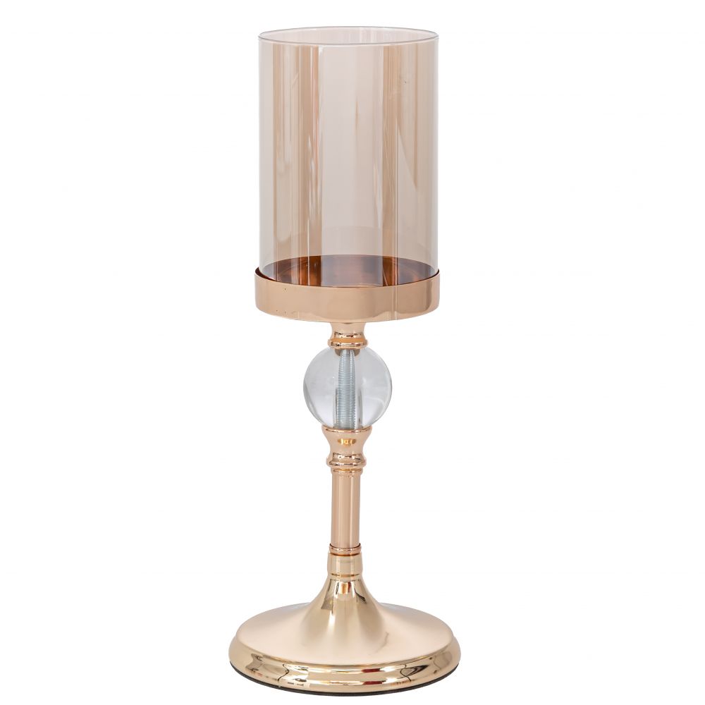 91774 ΧΡΥΣΟ ΜΕΤΑΛΛΙΚΟ ΚΗΡΟΠΗΓΙΟ ΜΕ ΓΥΑΛΙ Φ13,5Χ36ΕΚ - Image 1