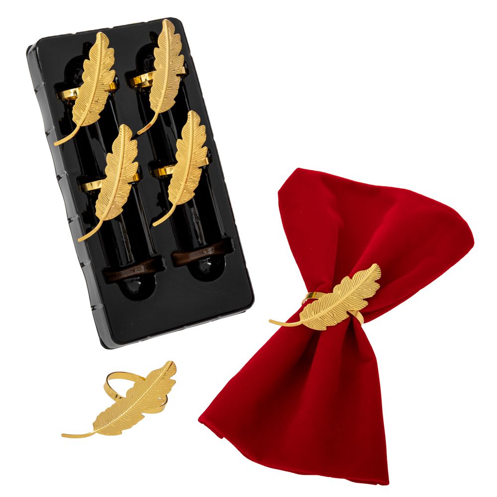 91833 ΣΕΤ 6 ΔΑΧΤΥΛΙΔΙΑ ΠΕΤΣΕΤΑΣ ΜΕ ΧΡΥΣΟ ΦΥΛΛΟ 4Χ8 - Image 1