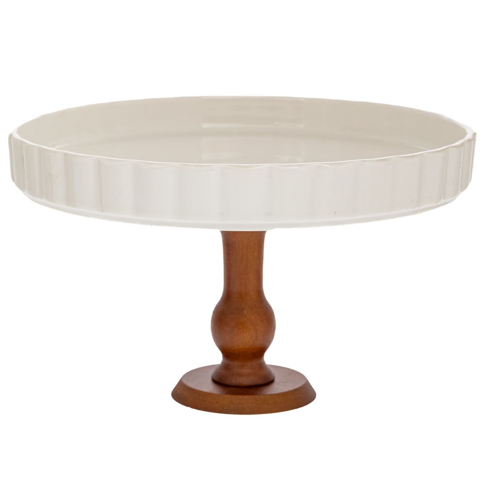 91924 ΚΕΡΑΜΙΚΟΣ ΔΙΣΚΟΣ ΣΕΡΒΙΡΙΣΜΑΤΟΣ ΜΕ BAMBOO ΠΟΔΙ Φ27,5Χ16ΕΚ ΣΤΡΟΓΓΥΛΟΣ - Image 1