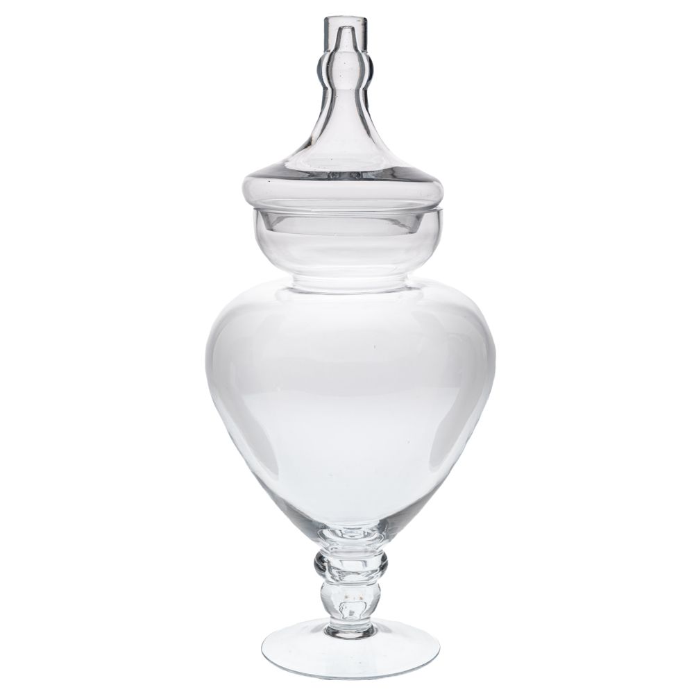 91978 ΔΙΑΦΑΝΟ ΓΥΑΛΙΝΟ ΒΑΖΟ ΜΕ ΠΟΔΙ AND ΚΑΠΑΚΙ Φ22Χ55ΕΚ - Image 1