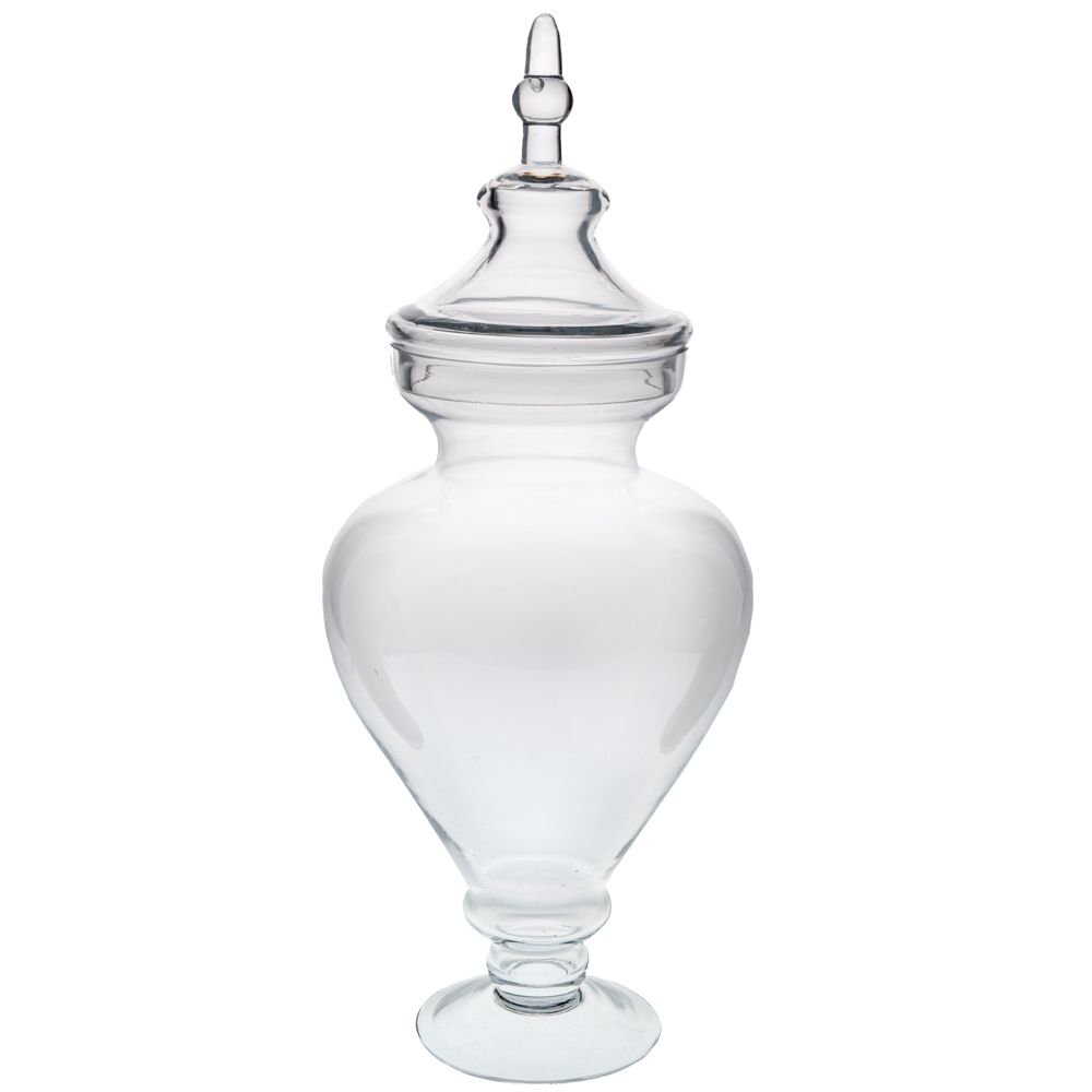 91979 ΔΙΑΦΑΝΟ ΓΥΑΛΙΝΟ ΒΑΖΟ ΜΕ ΠΟΔΙ AND ΚΑΠΑΚΙ Φ17Χ42ΕΚ - Image 1