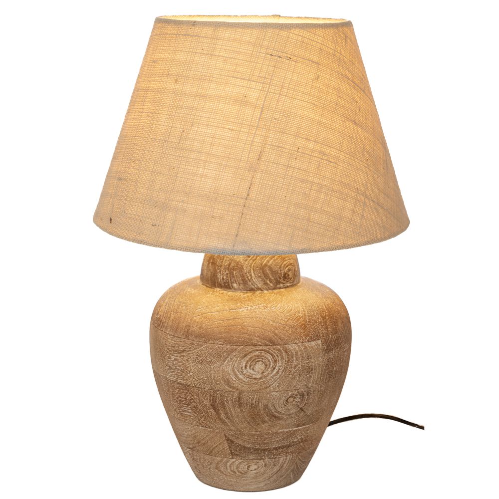 92091 ΛΑΜΠΑΤΕΡ ΑΠΌ ΞΥΛΟ MANGO ΕΠΙΤΡΑΠΕΖΙΟ ΜΕ ΜΠΕΖ ΚΑΠΕΛΟ Φ20Χ47ΕΚ ΚΑΠΕΛΟ(Φ28) - Image 1