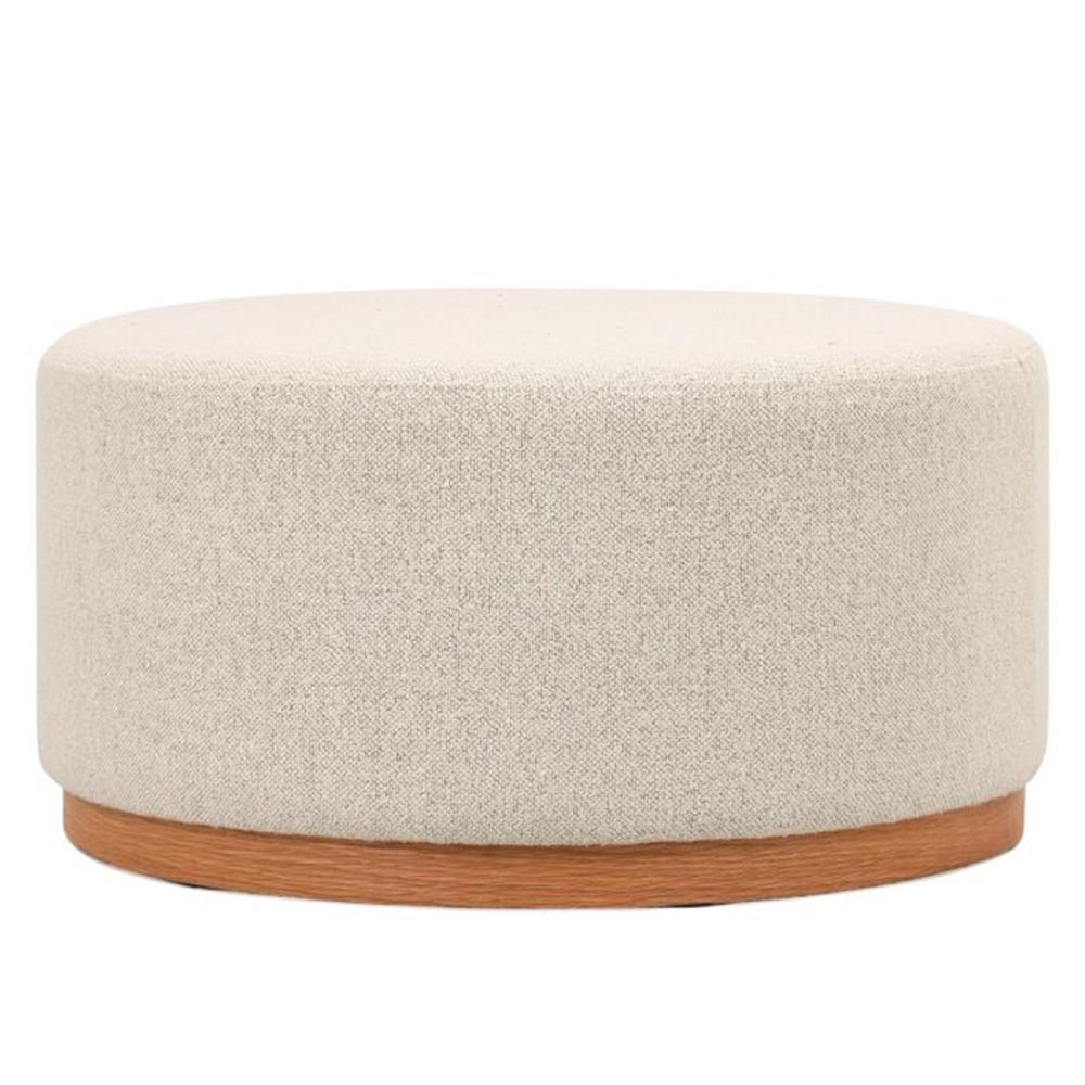 92162 ΣΚΑΜΠΟ ΣΤΡΟΓΓΥΛΟ ΜΕ ΚΡΕΜ ΜΠΟΥΚΛΕ ΥΦΑΣΜΑ AND ΚΑΦΕ ΞΥΛΙΝΗ ΒΑΣΗ 80Χ80Χ41ΕΚ - Image 1