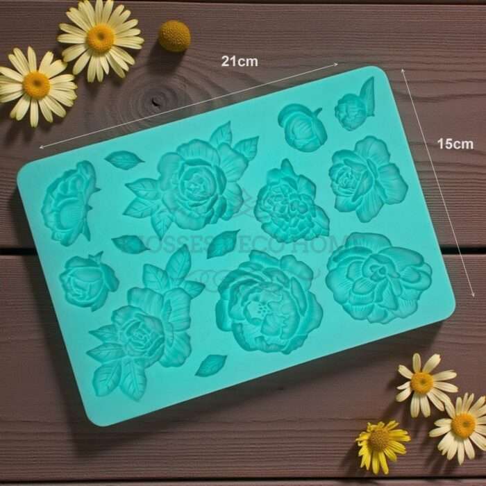 Καλούπι Σιλικόνης Flowers 15x21cm Green Diamonds - Image 2