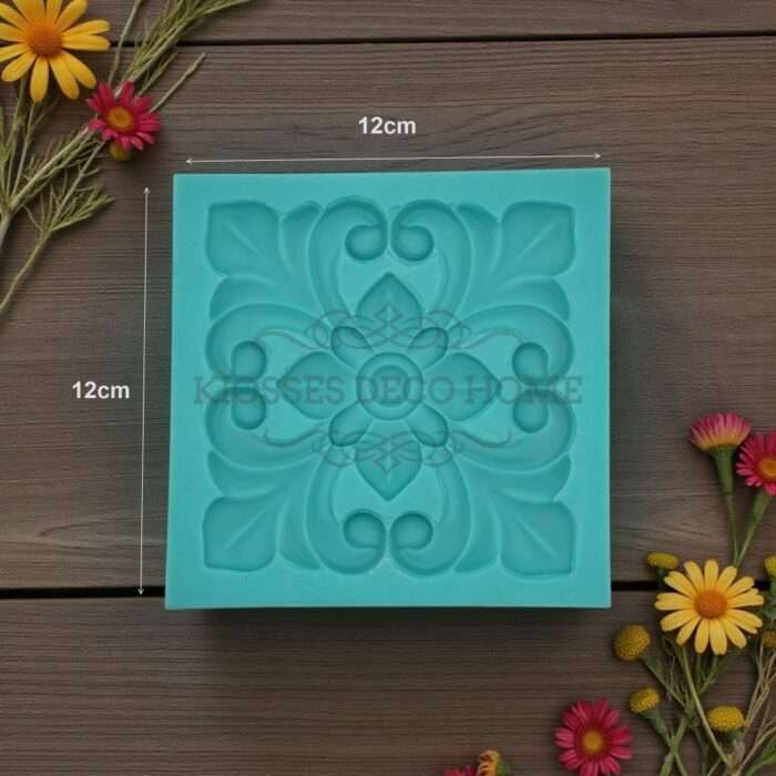 Καλούπι Σιλικόνης Vintage 12x12cm Green Diamonds - Image 2